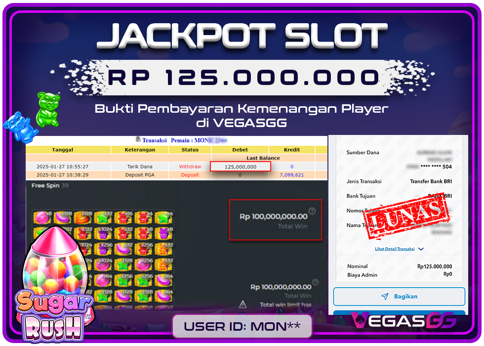 VEGASGG JACKPOT HARIAN Rp.125.000.000,- LUNAS